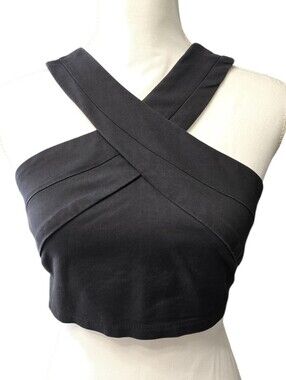 Black Crisscross Crop Top